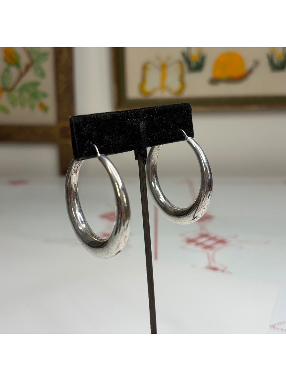 Chunky sterling silver extra large hoop earrings